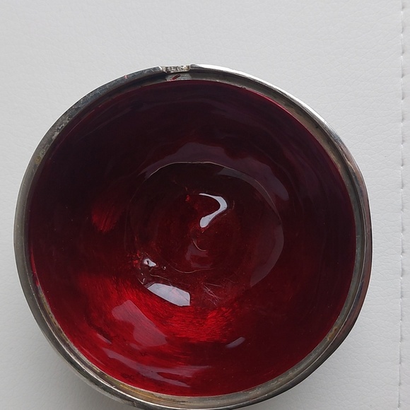 Michael ARAM Silver and Red Apple-Shaped Bowl with Spoon - Picture 5 of 9